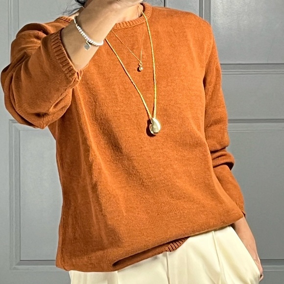 Pierre Cardin vintage 100% cotton terracotta sweater size S - Picture 4 of 12
